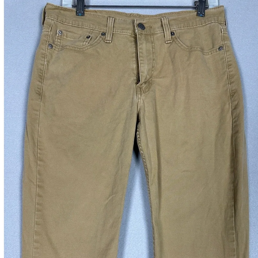 Levis 514 Jeans Men 30X30 Tan Straight Fit Denim 5-Pocket Stretch Red Tab Casual